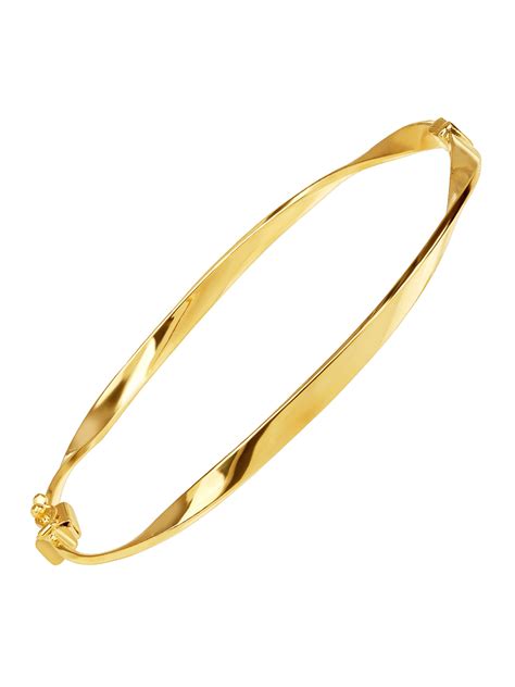 Twisted Hinge Bangle Bracelet In 14kt Gold 8