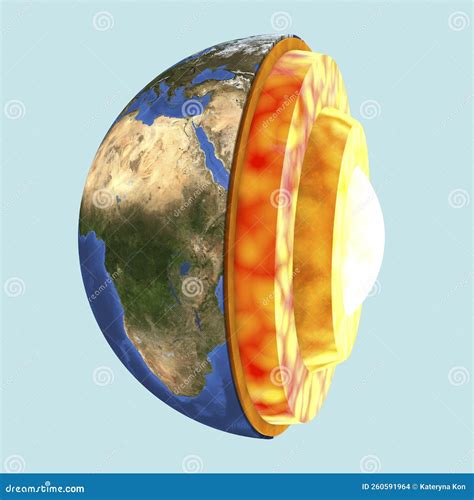 Structure Of The Earth 3d Illustration Stock Illustration