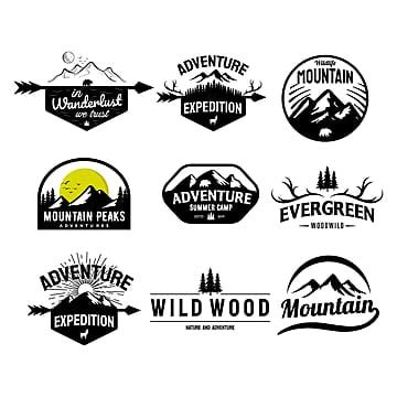 Set Of Vector Mountain And Outdoor Adventures Logo Vector Template ...