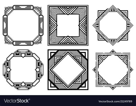 Art Deco Frames Royalty Free Vector Image Vectorstock