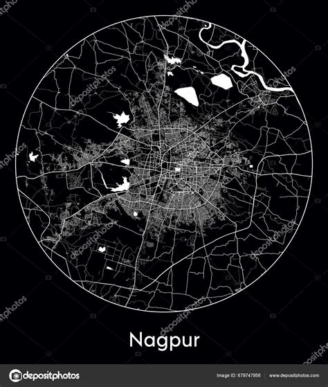 City Map Nagpur India Asia Vector Illustration Stock Vector By ©nils