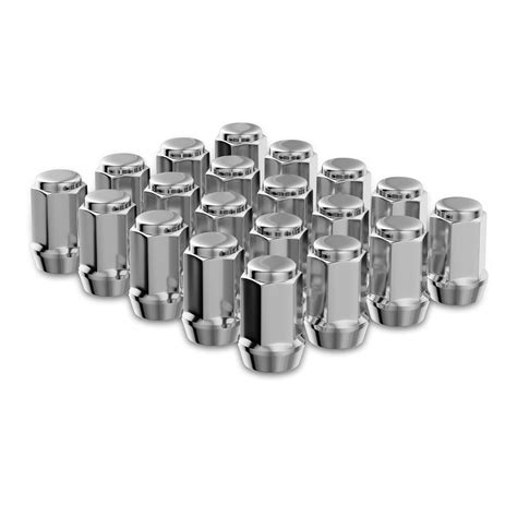 Richeer 20PCS 1.38 inch Chrome 1/2-20 Closed End Bulge Acorn Lug Nuts