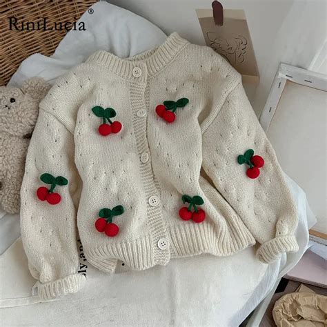 Rinilucia Outono Meninas Casaco De Malha Cardigan Retalhos O