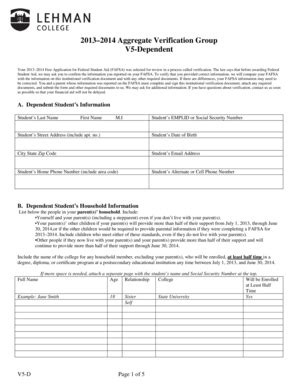 Fillable Online Lehman Aggregate Verification Group V