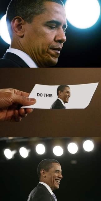 Obamas cue cards for all his stressful situations - Meme Guy