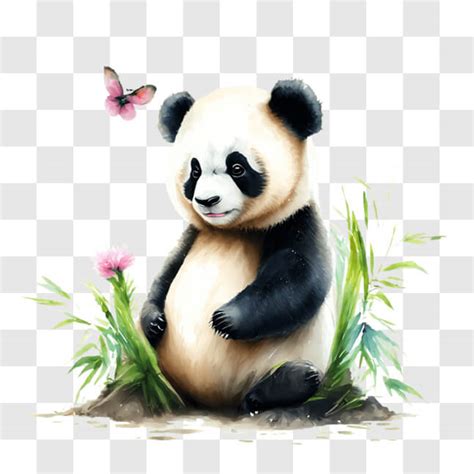 Download Beautiful Panda Bear in Natural Habitat PNG Online - Creative ...