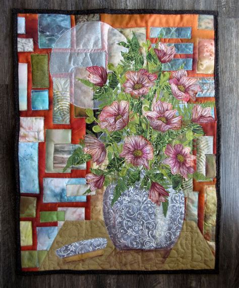 Quilted Wall Hanging Hand Painted Fabric Art Quilt Wall Hangings