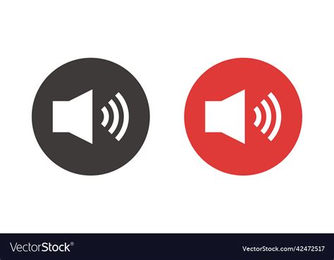 Set of black and red sound icons Royalty Free Vector Image