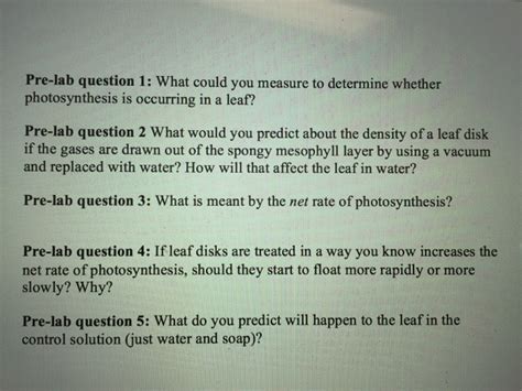 Solved Pre Lab Question 1 What Could You Measure To