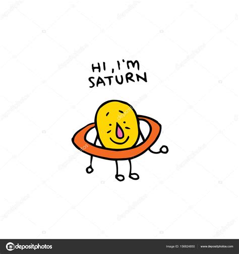 Saturn cartoon character Stock Vector by ©Aliasching 156824850