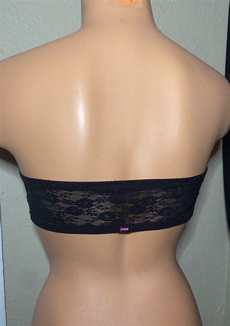 Victorias Secret Black Lace Bralette Strapless Bra S… Gem