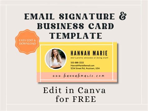 Cute Email Signature Template Canva Editable Template Digital Marketing Email Marketing Template