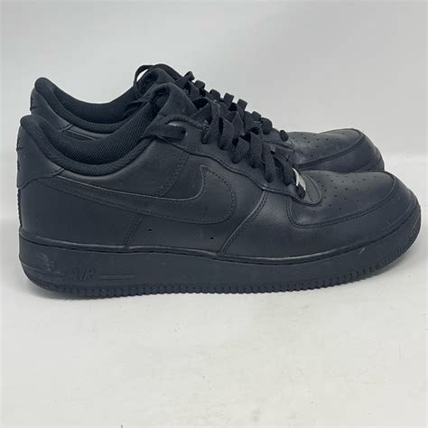 Nike Shoes Nike Air Force Low Mens 1 Triple Black Leather Sneakers