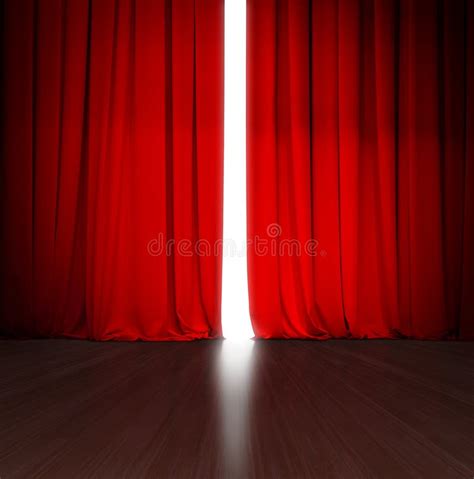 Red Curtain On Theater Wood Stage With Red Velvet Stock Photo Image