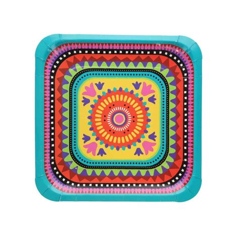 Fiesta Square Dinner Plates | Fiesta Party Supplies