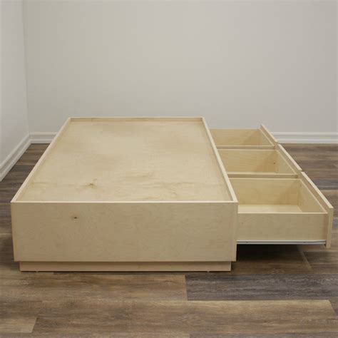 XL Twin Captains Bed 3 Drawers Tracks | Birch Wood | Gothic Furniture