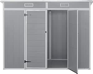 Panana Plastic Sheds Garden Storage Outdoor Shed House Grey 8x4 8X4