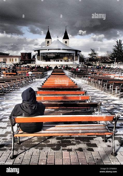 Man Sitting Church In Medugorje Hi Res Stock Photography And Images Alamy