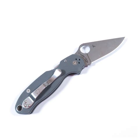 Spyderco Para 3 C223gpdgy 3 Maxamet Stonewashed Plain Blade Folding Knife