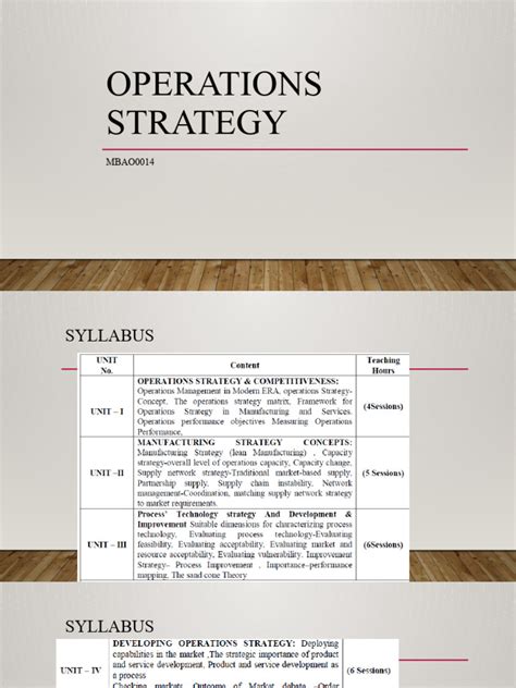 Operations Strategy | PDF | Strategic Management | Marketing