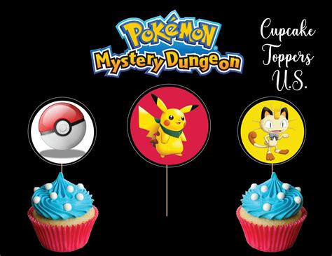 Pok Mon Cupcake Toppers Printable Pokemon Digital File Etsy Hong Kong