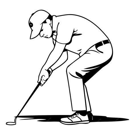 Premium Vector Golfer Playing Golf Vector Illustration Of A Golfer