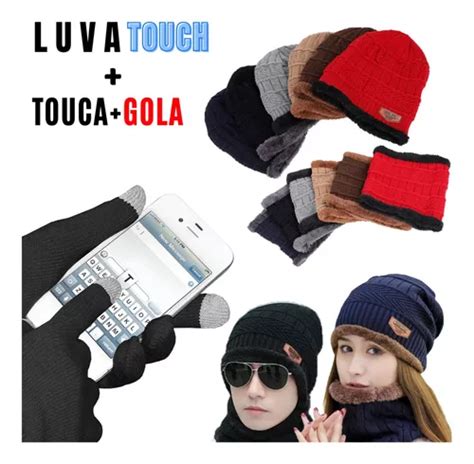 Kit Frio Touca Gorro Luva Touch Celular Cachecol Gola Mercadolivre