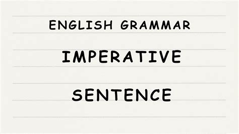 English Grammar Imperative Sentences