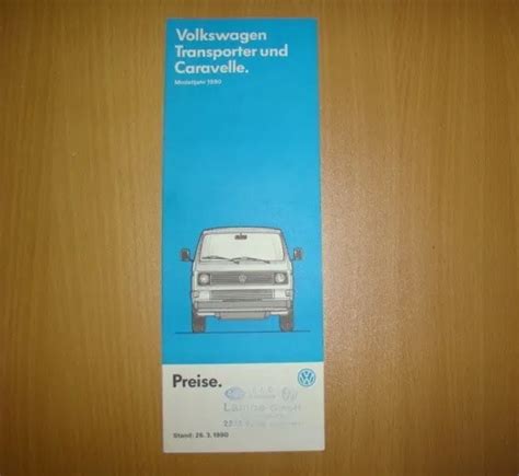 Vw T Prospekt Preisliste Der Caravelle Transporter Volkswagen