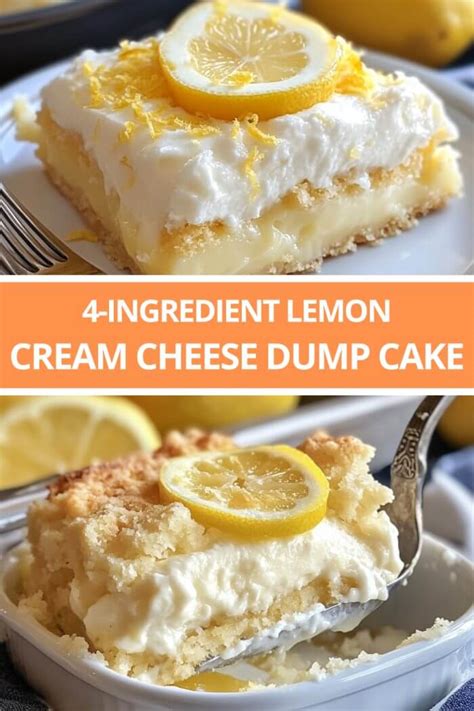 4 Ingredient Lemon Cream Cheese Dump Cake Recipecs