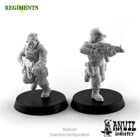 Male SWAT Helmets with NVGs for 28mm Herioc Sci-Fi Miniatures - Wargaming Bitz. Anvil Industry ...