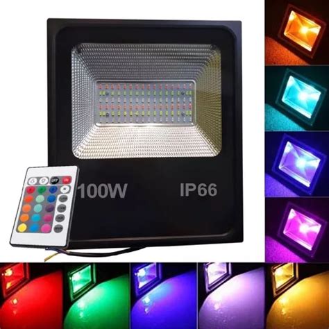 Refletor Holofote Led Colorido Rgb W Ip Bivolt Controle