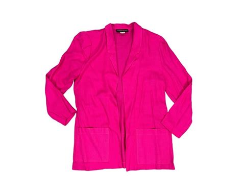 Vintage Francine Browner Rumours Open Front Blazer Neon Pink Size M Etsy