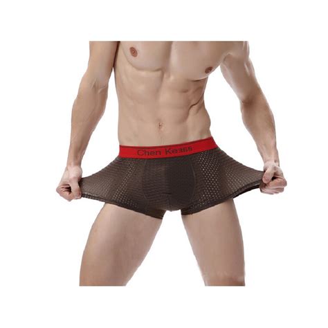 Pantalones Cortos Hombres Sexy Ropa Interior Del Boxeador Transparente