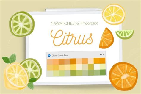 Citrus Procreate Swatches Lemon Lime Orange 1999935