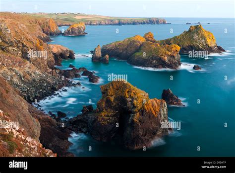 Sunset At Kynance Cove On The Lizard Peninsula Cornwall England Uk