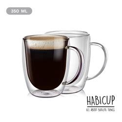 Jual Double Wall Glass Coffee Tea With Handle Gelas Dengan Gagang