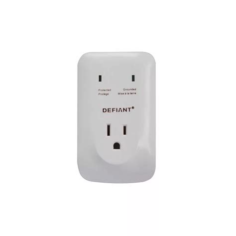 Defiant Single Outlet Wall Mount Surge With Alarm The Home Depot Canada