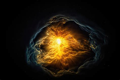 The Birth Of A Star Seen From Afar In The Depths Of Space Stock Photo