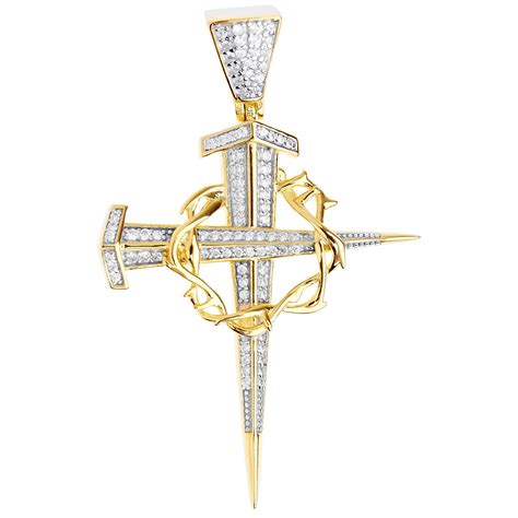 Premium Bling 925 Sterling Silber KREUZ Anhänger gold Anhänger