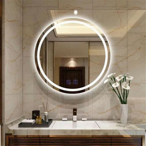 Waterproof Round Led Illuminated Bathroom Mirror Touchdemistergradient Light 7625839583604 Ebay