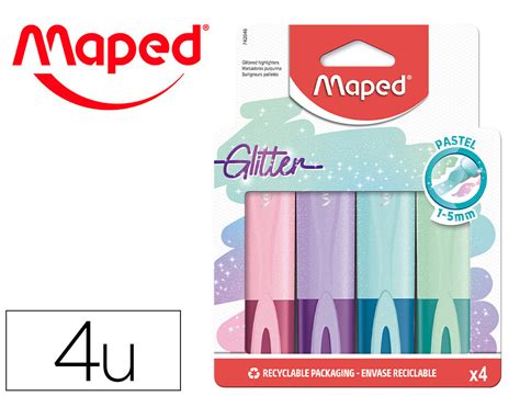 Enseigne Rouge Papier Surligneurs Maped Fluo Peps Classic Glitter