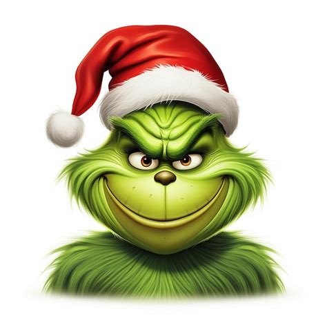 Premium AI Image | a close up of a cartoon grin face wearing a santa ...