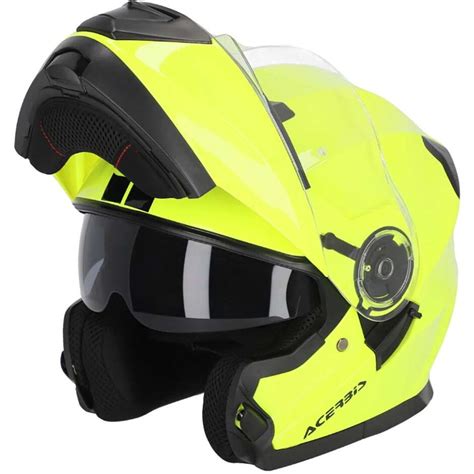 Casco Moto Modulare Acerbis Doppia Visiera Serel 22 06 Giallo Fluo Vendita Online Outletmoto Eu