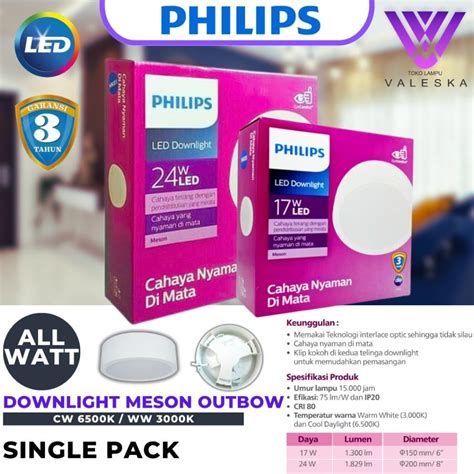 Jual Philips Downlight Led Meson Outbow 17W 24W Plafon Tempel 17 Watt