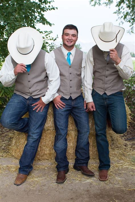 Vests And Cowboy Hats True Country Country Wedding Groomsmen