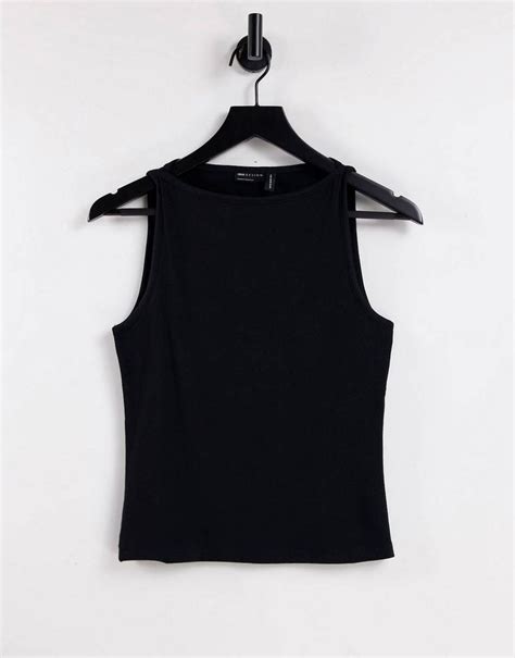 Asos Design High Neck Vest In Black Asos Tops Asos Designs Pretty