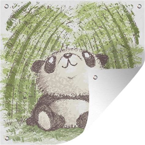 Tuin Poster Bamboe Panda Bos X Cm Tuindoek Buitenposter