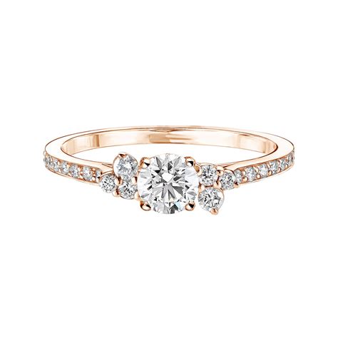 Bague Or rose Diamant Baby EverBloom 0 4 ct Pavée Gemmyo