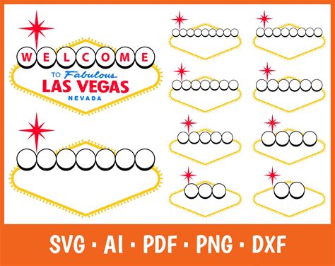 Las Vegas Sign Blank Cutting Files Svg Las Vegas Svg Welcome Sign